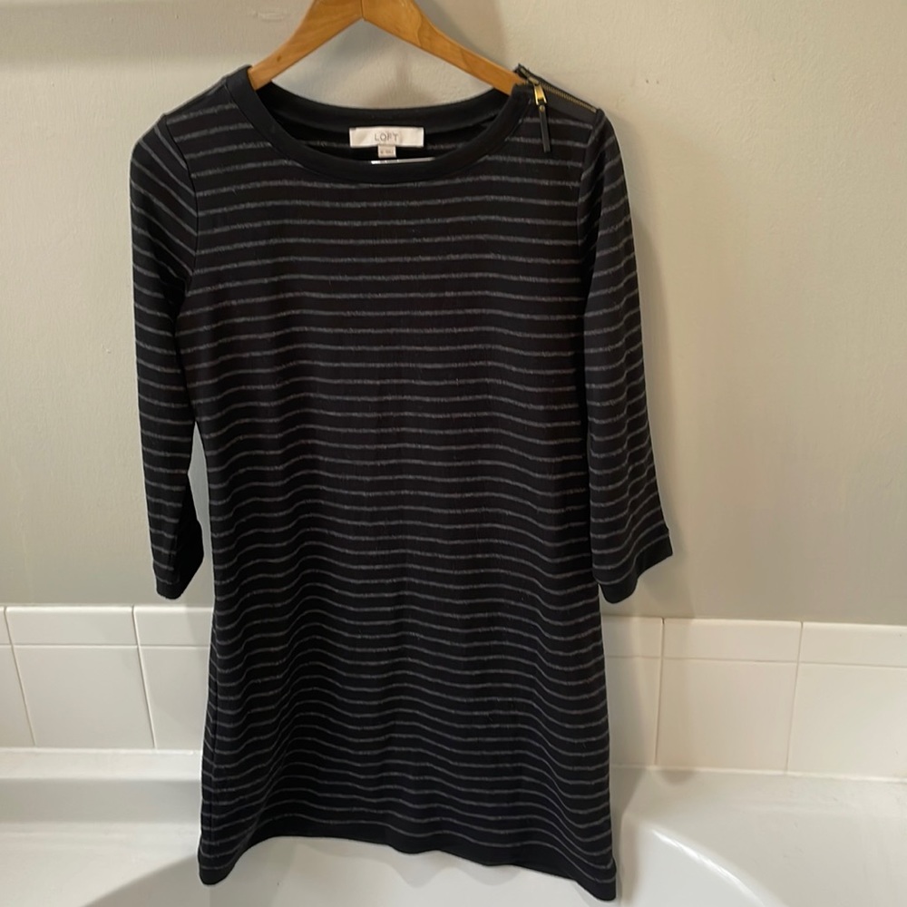 Ann Taylor Loft Striped Tunic Length Dress Sz M EUC